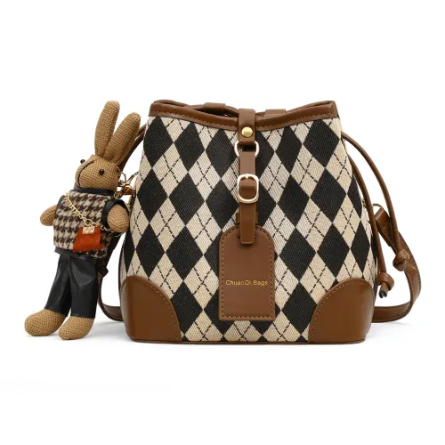 PT'SON Ткань Синтетическая кожа Сумка через плечо Женская Коричневый