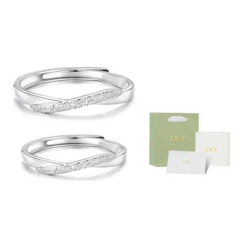 ZKY Кольца Серебристый + коробка Унисекс
