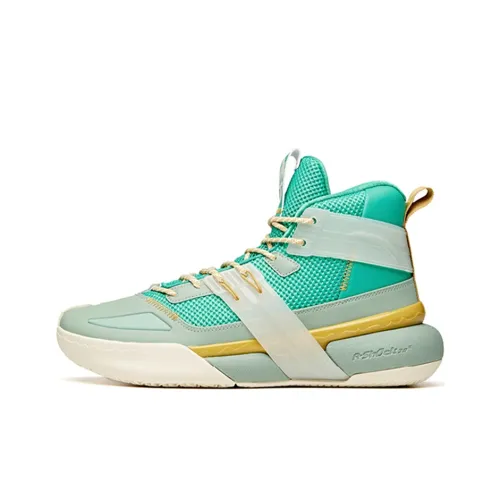 ANTA Crazy 4 High Топ Баскетбольные кроссовки для игры Мужской Зеленый Желтый