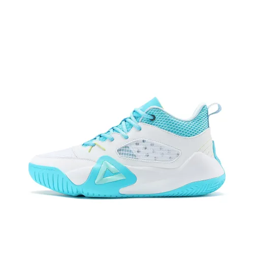 PEAK Sharp Marks Амортизаторы Slip-resistant Abrasion-resistant Низкий топ Баскетбольные кроссовки Мужской Синий Белый Летний