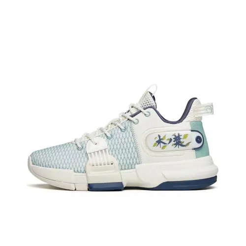 ANTA Craze 2 Амортизирующие подошва Устойчивая к истиранию Низкий топ Баскетбольные кроссовки Мужские Белый Зеленый Синий