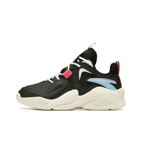 ANTA Bastard WEI Feng Shock Absorbers Slip-resistant Abrasion-resistant Low Top Footwear Women's Black White ANTA Bastard WEI Feng Shock Absorbers Противоскользящие Устойчивые к истиранию Низкий Топ Обувь Женская Черный Белый