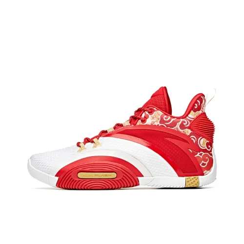 ANTA UFO3,0 Амортизаторы Устойчивые к истиранию Низкий Топ Баскетбольные кроссовки для игры Мужские Белый Золото