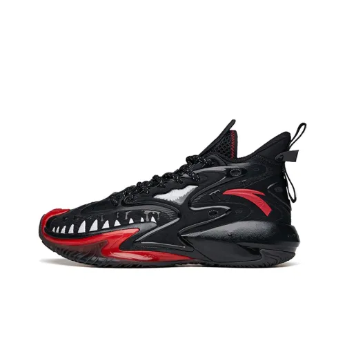 MARVEL x ANTA Berserk 3 Venom Устойчивый к истиранию и скольжению Высокий топ Баскетбольные кроссовки Мужской Черный Красный