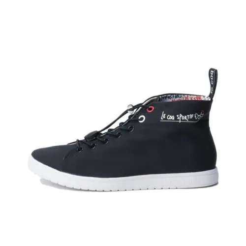 Le Coq Sportif LA ALMA Slip-resistant Abrasion-resistant Waterproof MID Top Casual Shoes Women's Black Л Кок Спортив LA ALMA Противоскользящий Устойчивый к истиранию Водонепроницаемый MID Топ Повседневная Обувь Женская Черная