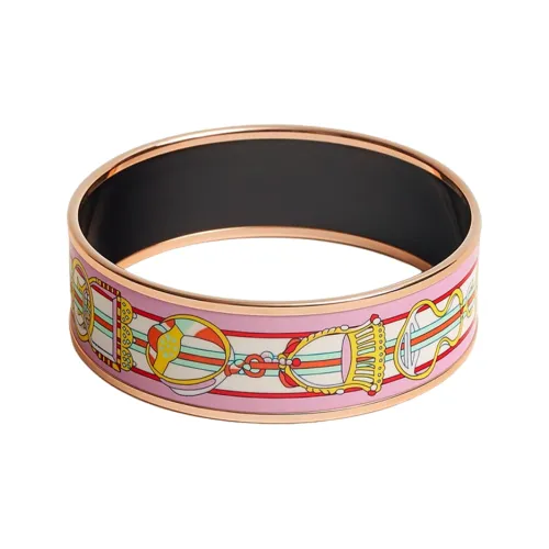 HERMES Эмаль Розовое Золото Покрытие Браслеты Женские Розовый