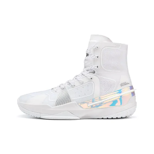 PEAK Flash 3 Elite EDITION Slip-resistant Abrasion-resistant High Top Basketball Shoes for Play Men's All-White