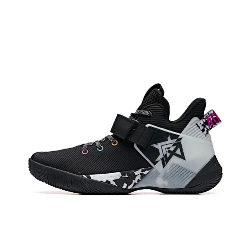 ANTA A Shock Absorbers Slip-resistant Abrasion-resistant Breathable High-top Basketball Shoes Men's Black ANTA A Амортизирующие противоскользящие износостойкие дышащие высокие баскетбольные кроссовки для мужчин черные