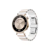 Одна бусина керамика, стальная полоса - белый, розово-золотой [ремень]