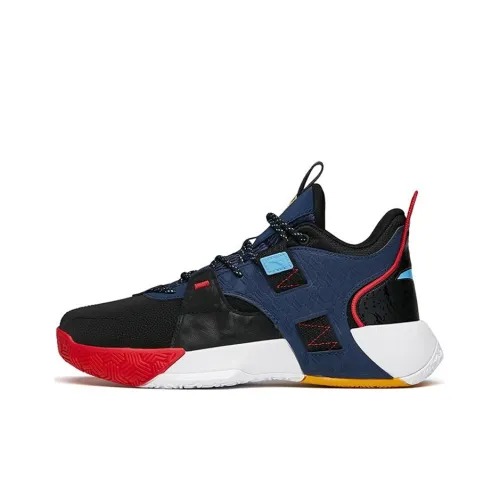 ANTA Speedy 2 Амортизирующие подошва Устойчивая к истиранию Низкий топ Баскетбольные кроссовки Мужские Черный Синий