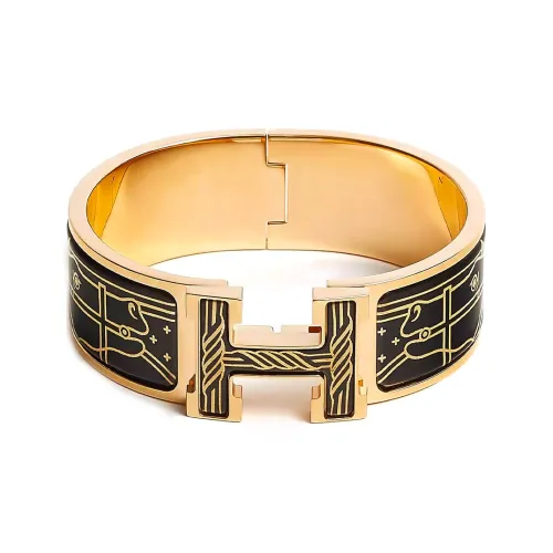 Hermes Clic Clac H Браслеты Черный/золотой Женские