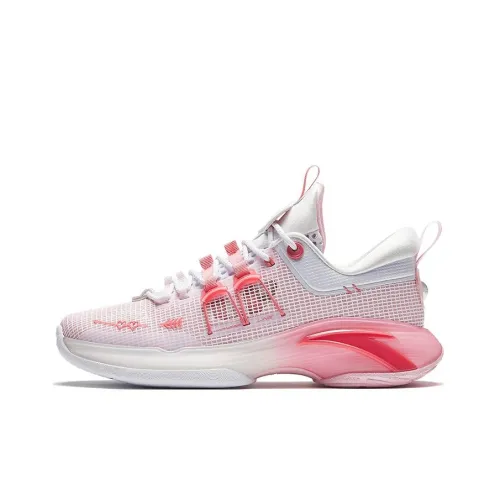 ANTA Противоскользящие Износостойкие Легкие Низкие Баскетбольные Кроссовки Мужские Розовые Белые