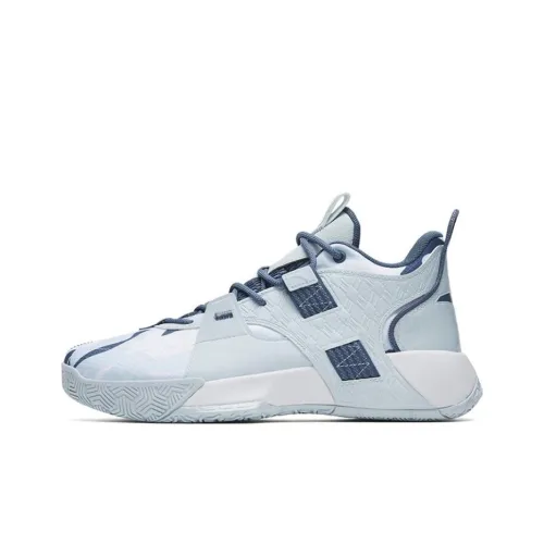 ANTA Speedy 2 Амортизация Износостойкий MID Топ Баскетбольные кроссовки Мужские Светлый Mist Серый