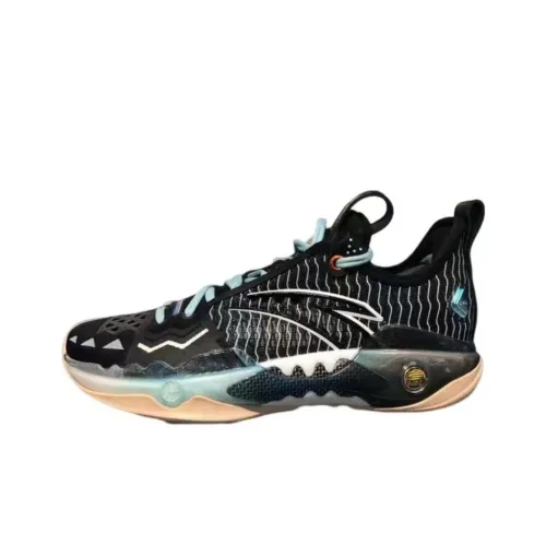 ANTA Frenzy 5 Pro Амортизация Износостойкие Низкие Баскетбольные Кроссовки Мужские Черные