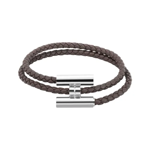 HERMES Браслеты из коровьей кожи Мужской цвет оловянно-серый