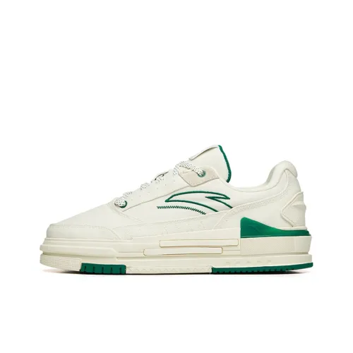 ANTA Bump Аbrasion Resistant Slip Resistant Низкие Кроссовки для скейтбординга Мужские Белые Зеленые