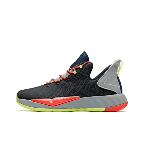 ANTA Crazy 3 Амортизация Низкий Топ Баскетбольные Кроссовки Мужские Серый Оранжевый