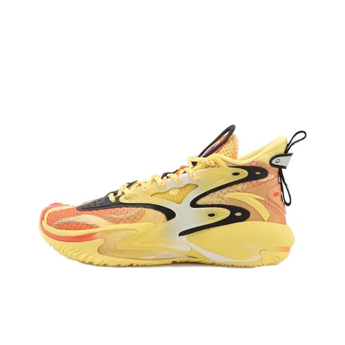 ANTA Berserk 3 Устойчивый к истиранию Дышащие Высокие Баскетбольные кроссовки A Flashedge Мужские Желто-красные