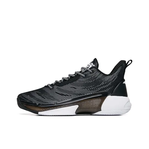 ANTA Attack 4 Устойчивые к истиранию Низкие Баскетбольные Кроссовки для игры Мужские Черные Серые