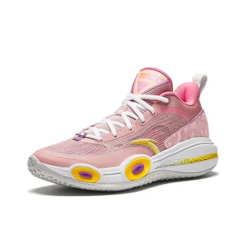 ANTA Assault 1 Противоскользящие Устойчивые к истиранию Низкий Топ Баскетбольные кроссовки Мужские Розовые