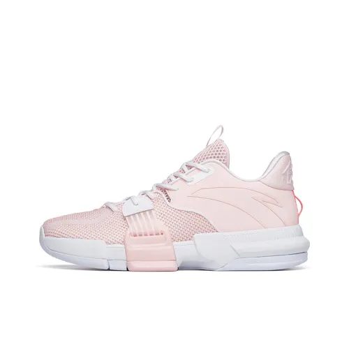 ANTA Craze 1 Slip-Resistant Abrasion-Resistant MID Баскетбольные кроссовки для игры Мужские Розовые Белые