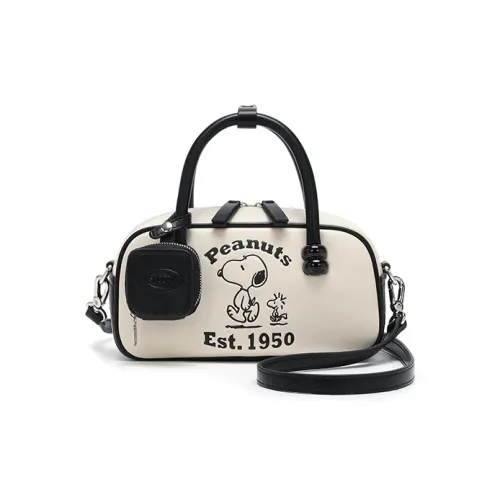 SNOOPY PU (полиуретан) Ручная сумка сумка через плечо обычная женская черная