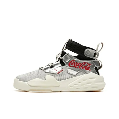 ANTA Bastard COCA COLA ZERO Коллаборация Нескользящий Легкий Высокий Топ Повседневный Мужской Серебристо-Черный