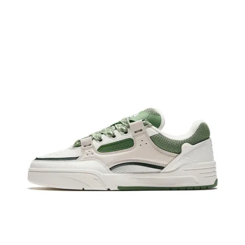 ANTA AOJIE Slip-Resistant Shock Absorbers Низкий Топ Скейтборд Кроссовки Мужские Белый Зеленый