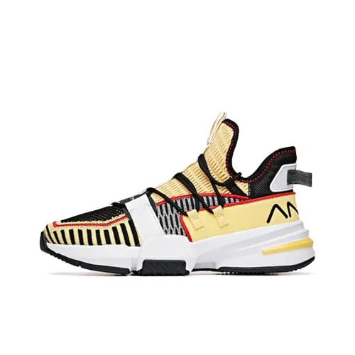 ANTA Craze 1 Амортизирующие подошва MID Баскетбольные кроссовки Мужские Черный Желтый