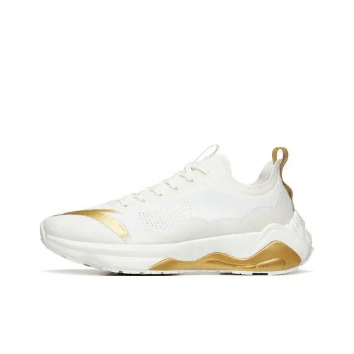 ANTA Амортизирующий Нескользящий Износостойкий Дышащий и Легкий Низкий Топ Беговые кроссовки Женские Белые Золотые