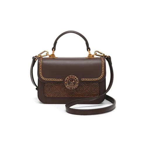 SNOOPY PU (полиуретан) Сумка через плечо Женская Кофейного цвета