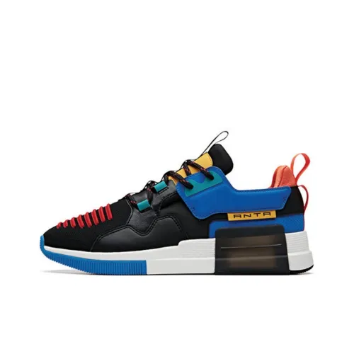 ANTA Rubik's Cube Нескользящий Легкий Низкий Топ Беговые Кроссовки Мужские Черный Белый Синий