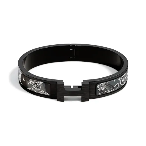 HERMES Эмаль Браслеты Мужской Черный