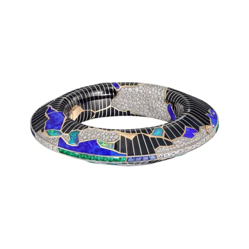 Cartier 18К Розовое золото 18К Белое золото Лазурит Оникс Опал Изумруд Сапфир Бриллиантовые браслеты Женские Многоцветный