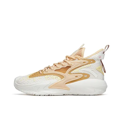 ANTA Berserk 3 Low Топ Баскетбольные кроссовки для игры Мужской Белый Золото