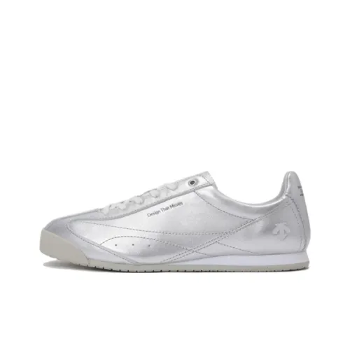 DESCENTE Cron Racer Slip-resistant Abrasion-resistant Low Top Casual Shoes Unisex Silver DESCENTE Cron Racer Противоскользящий Устойчивый к истиранию Низкий Топ Повседневная Обувь Унисекс Серебряный