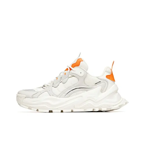 ANTA Sizzling Life Collection Устойчивый к истиранию Дышащий Низкий Топ Кроссовки для бега Мужские Белый Серый Оранжевый