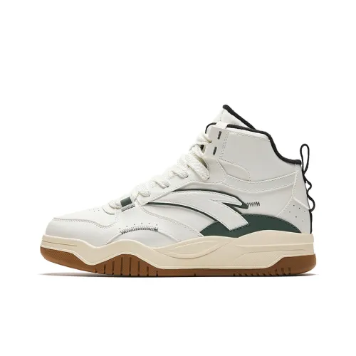 ANTA Slam Wave Shoe Slip-Resistant Abrasion-Resistant Breathable MID Skateboard Shoes Men's White Light Blue ANTA Slam Wave Обувь Противоскользящая Устойчивая к износу Дышащий MID Скейтборд Обувь Мужская Белый Светло-Синий