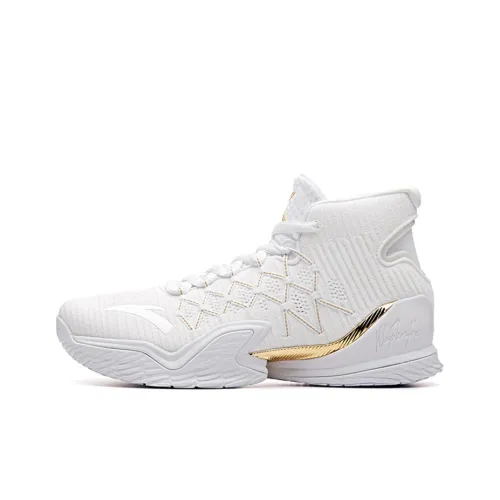 ANTA KT3 Thompson FINALS High Топ Баскетбольные кроссовки Мужской Белый Золото