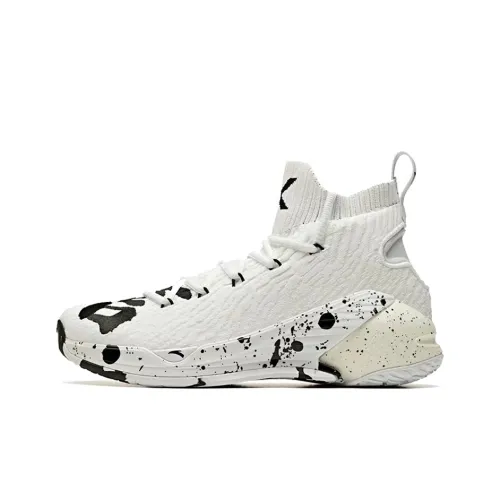 ANTA KT4 Амортизаторы Устойчивые к истиранию Высокий топ Баскетбольные кроссовки Мужские Белый Черный