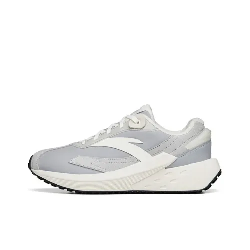 ANTA Icing Shock Absorbers Slip-resistant Abrasion-resistant Lightweight Low Top Casual Men's Gray White ANTA Icing Shock Absorbers Противоскользящий Устойчивый к истиранию Легкий Низкий Топ Повседневный Мужской Серый Белый