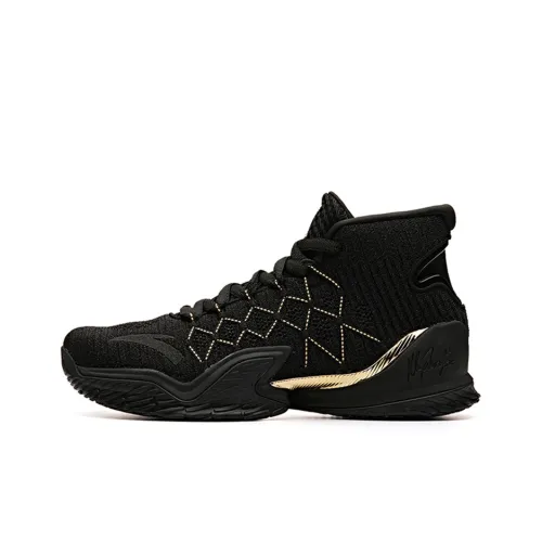 ANTA KT3 'Finals' Thompson High Топ Баскетбольные кроссовки Мужской Черный Золотой