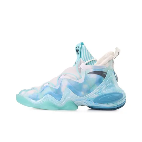 ANTA Star Free Шокабойнеры Устойчивые к истиранию Высокий топ Баскетбольные кроссовки Мужские Озерно-голубой