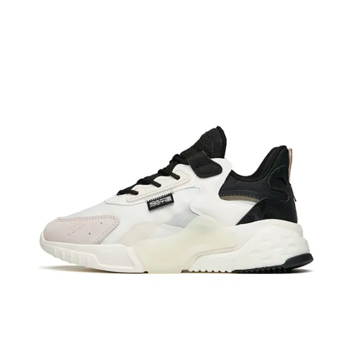 ANTA Rubik's Cube Противоскользящий Устойчивый к истиранию Амортизаторы Низкий Топ Кроссовки с толстой подошвой Женские Белый Серый Черный