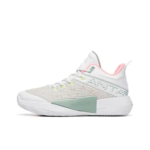 ANTA Attack 2 Амортизирующие шоки Противоскользящие Устойчивые к истиранию MID Топ Баскетбольные кроссовки Мужские Серый Белый