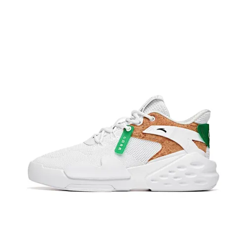 ANTA Bastard Eco Friendly Коллекция Легкий и Дышащий MID Скейтбординг Топ Кроссовки Мужские Белый Зеленый