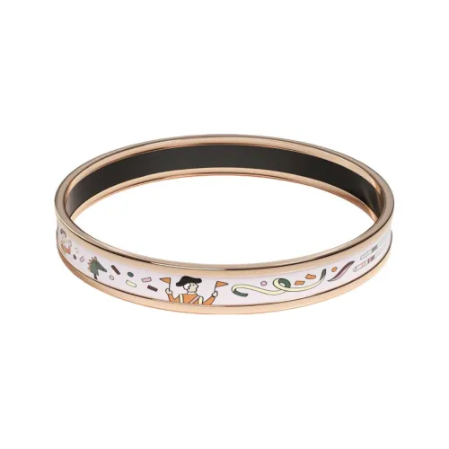 HERMES Эмаль Розовое золото Тон покрытие Браслеты унисекс Розовое золото