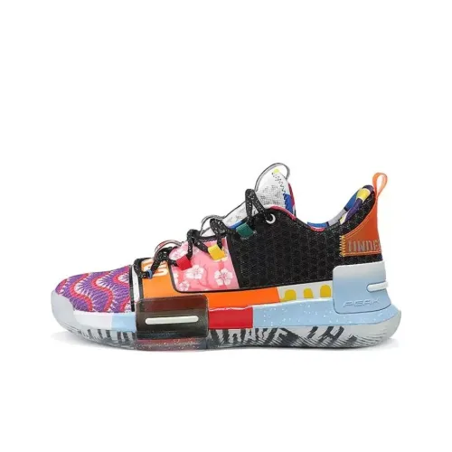 PEAK Flash Slip-resistant Abrasion-resistant Low-top Basketball Shoes Men's Pink Blue