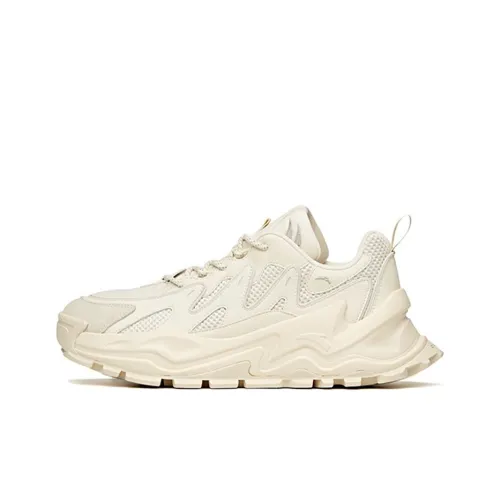 ANTA Амортизаторы Shock Slip-resistant Abrasion-resistant Breathable Low-top Footwear Men's Light Beige White