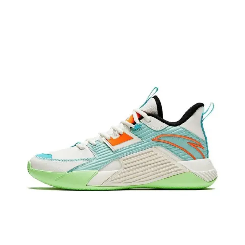 ANTA Speedy Баскетбольные кроссовки MID Топ Белый зеленый синий Мужской